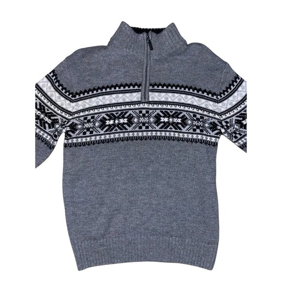 Park Slope New York Other - Park Slope New York 1/4 Zip Gray Sweater Men’s Size L Fair Isle Casual Work Ski